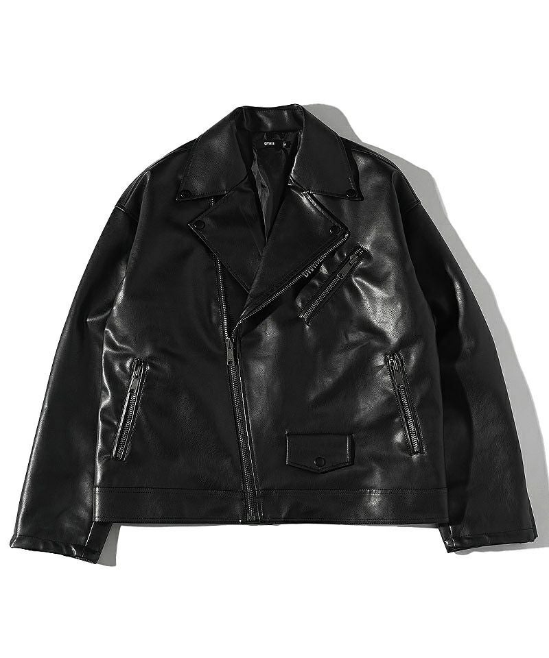Synthetic Leather OverSize Double Rider's Jacket アウター｜【公式