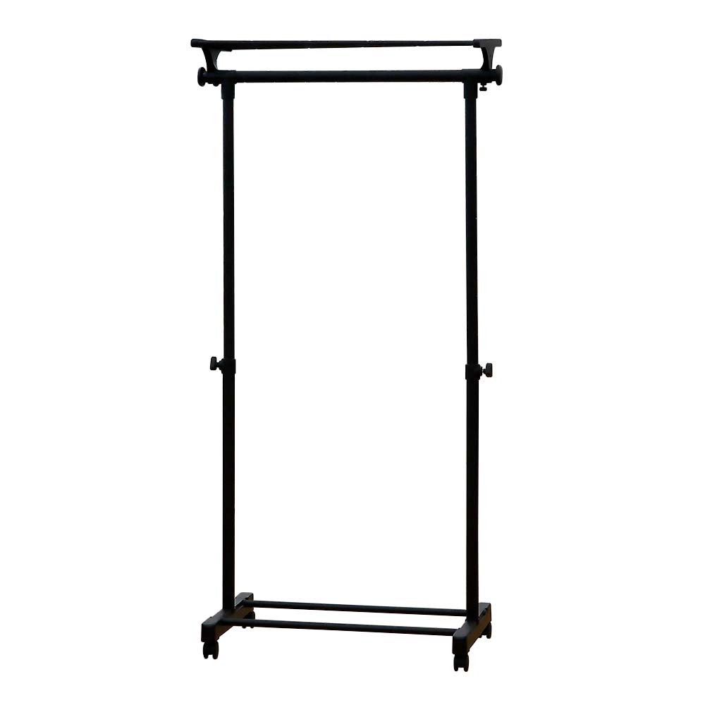 上棚付きハンガーラック シングル オールブラック | ジョイフル本田