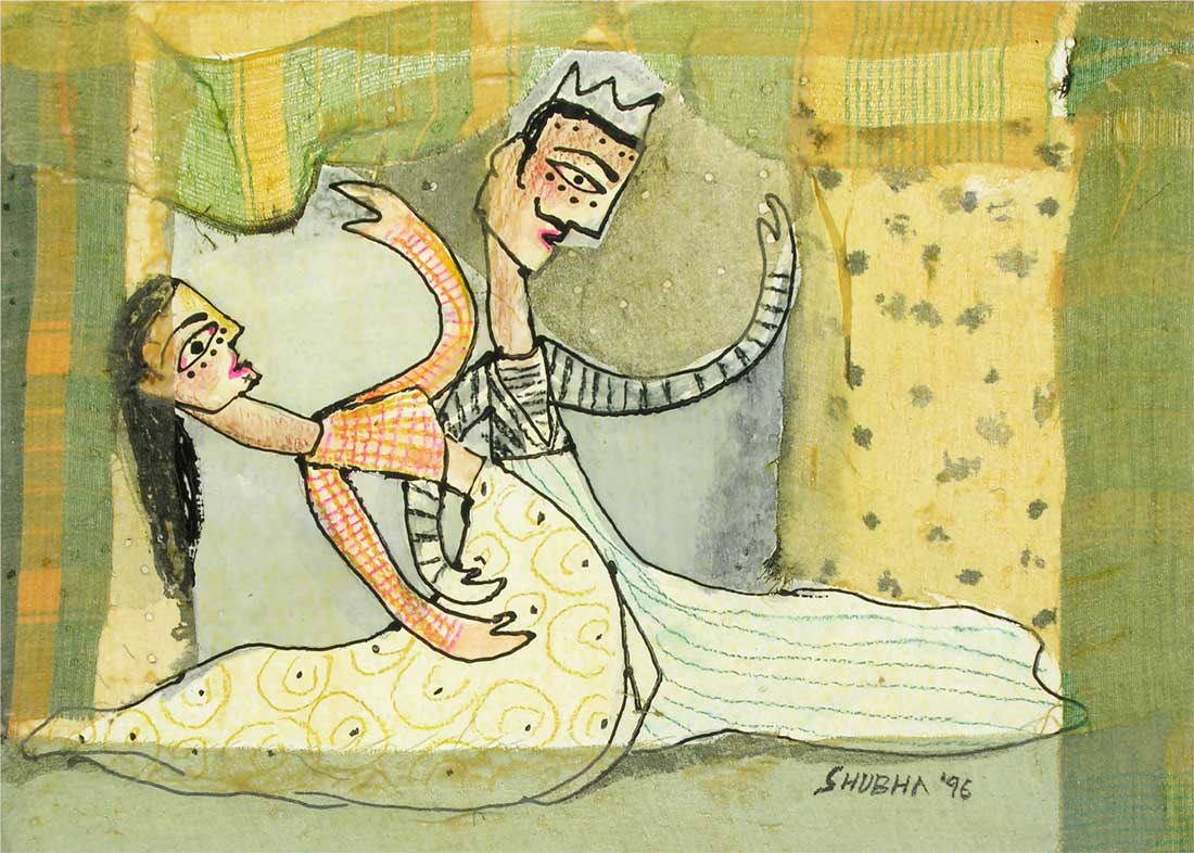 Shubha Gokhale (1959~)コラージュアート「Couple」真作 【公式通販】