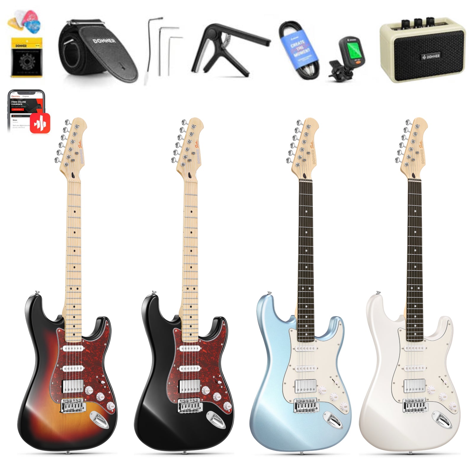 DST-152 初心者エレキギターセットコイルタップ 6点トレモロ