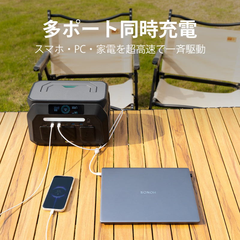 キャンプ用 ポータブル電源 小型 ソーラー充電 軽量 車載対応| IEETek