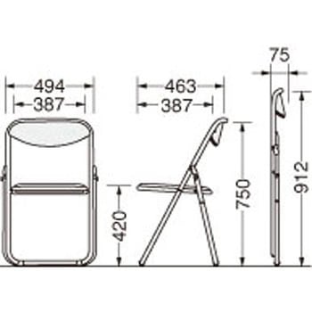 折りたたみイス LION (ライオン事務器) 折りたたみ椅子 【通販モノタロウ】