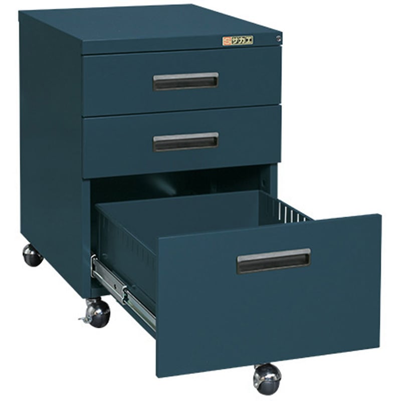 NW-3CBND 作業台用キャビネットワゴン サカエ ゴム車 間口455mm奥行