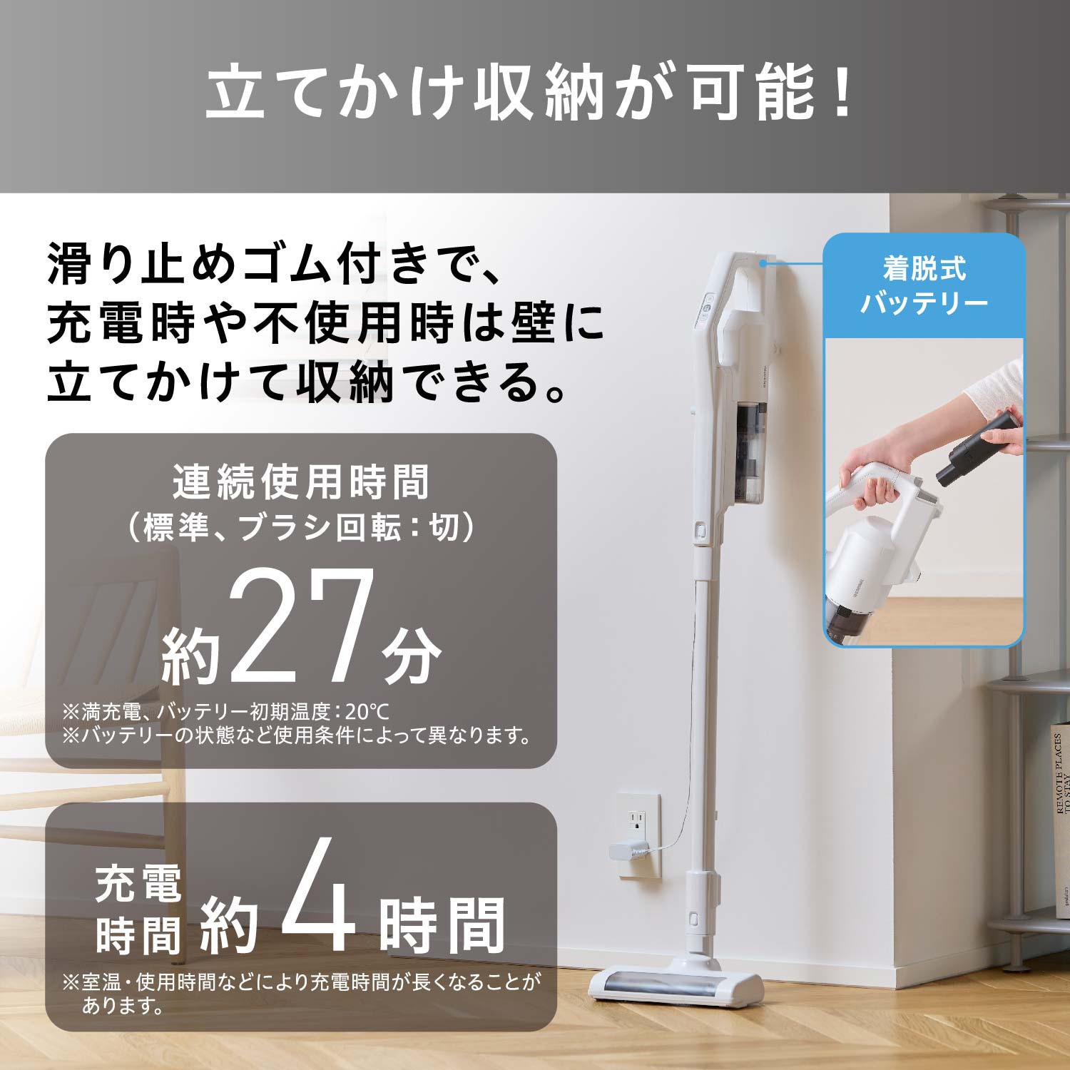 SCD-183P-W コードレス 充電式サイクロンスティック掃除機 1台