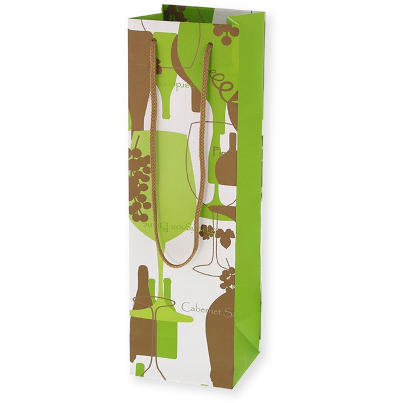 ワイン1本 手提げ紙袋 ブライトバッグ 1パック(10枚) HEIKO 【通販