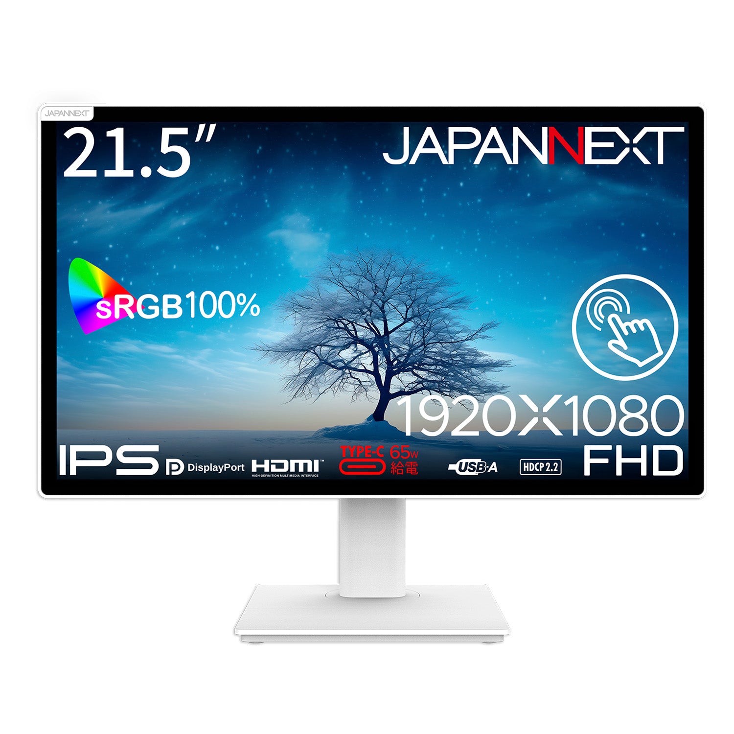 JAPANNEXT 21.5インチ IPSパネル搭載 10点マルチタッチ対応 フルHD