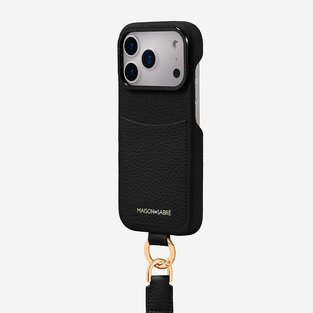 The Sling Phone Case iPhone 17 Pro - Black Caviar – MAISON de SABRÉ