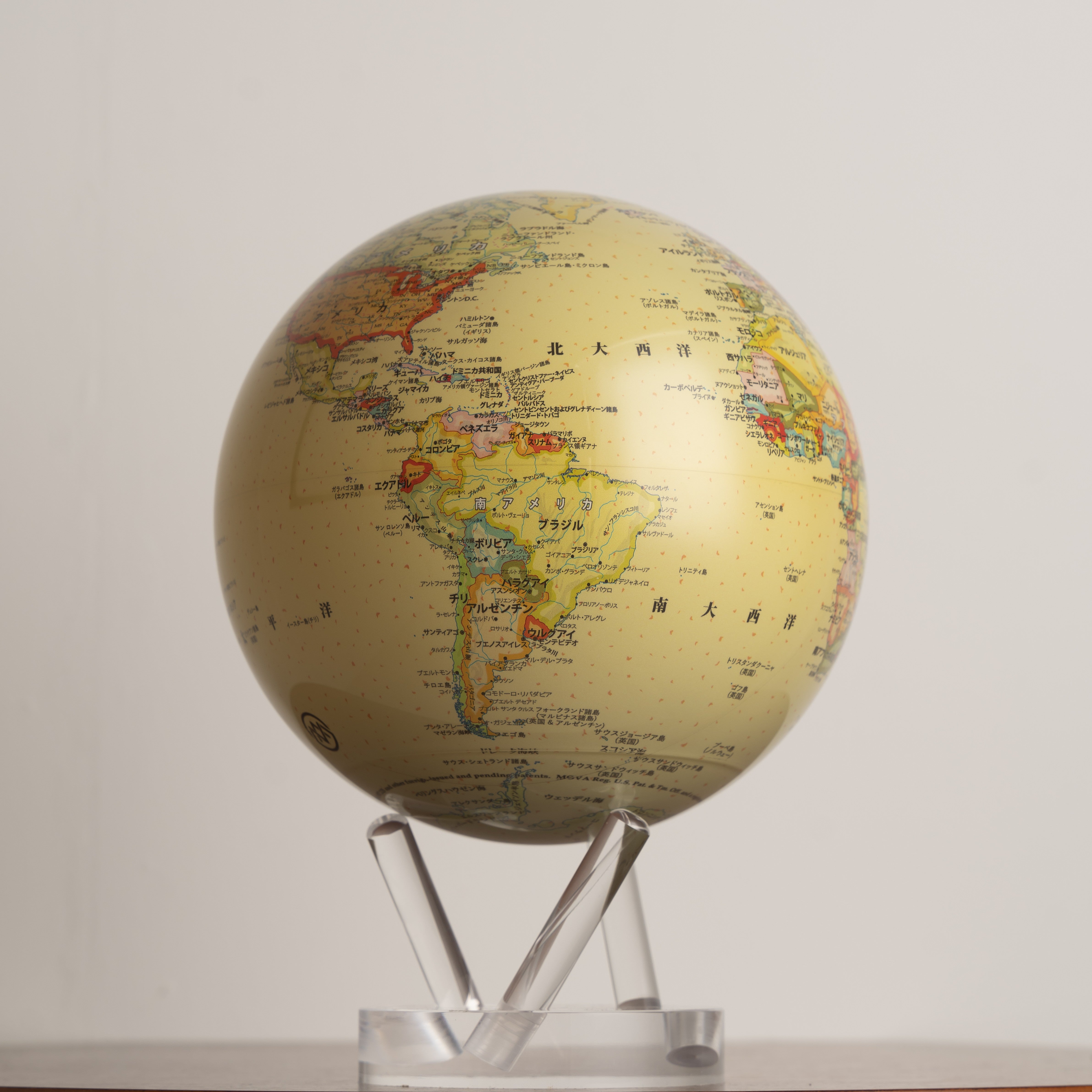 YELLOW POLITICAL MAP JAPANESE（イエロー世界地図：日本語版） – MOVA