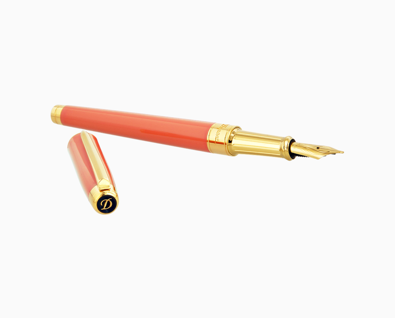 ラインD エタニティ ミディアム 万年筆 コーラル＆ゴールド | S.T.
