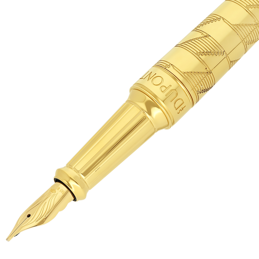 ☆希少925刻印☆デュポン万年筆 ゴールドラインモデル 高級筆記具 詳細