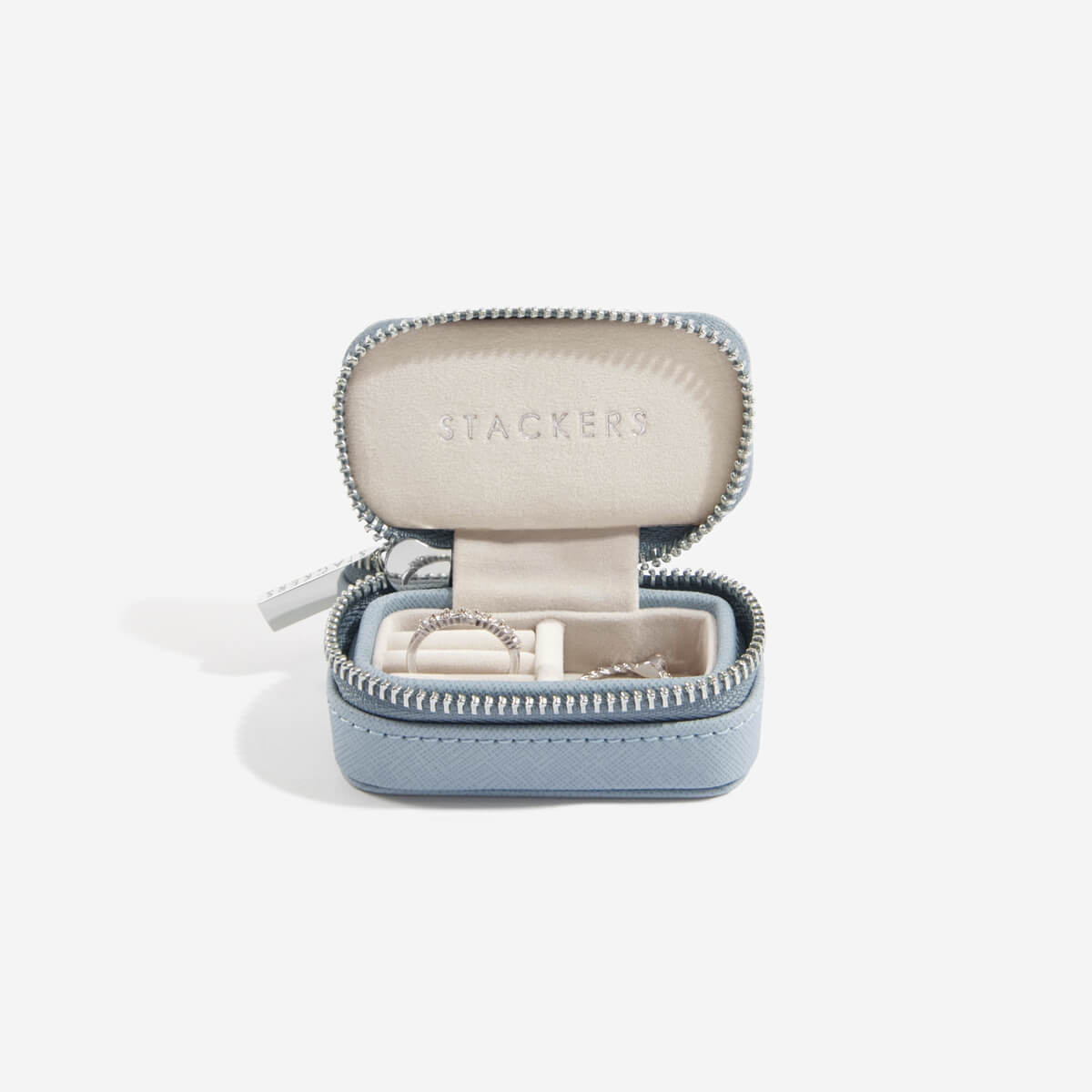 Stackers Dusky Blue Large Travel Jewellery Box – STACKERS LONDON