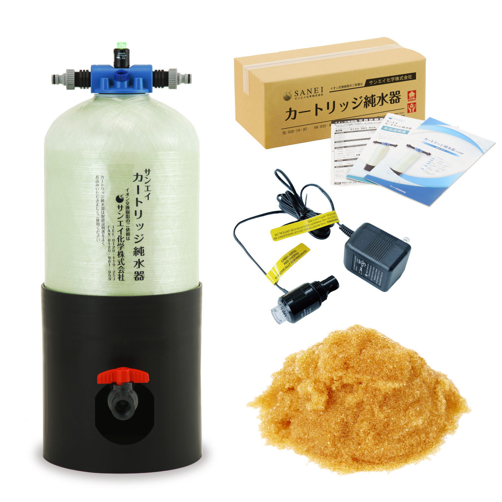 サンエイ化学 カートリッジ純水器 15L プロタイプ ランプ式導電率計