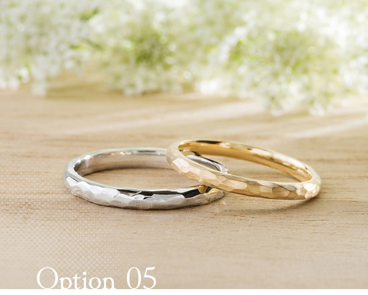 オプション加工］甲丸つちめ | 手作り結婚指輪・婚約指輪の鎌倉彫金工房