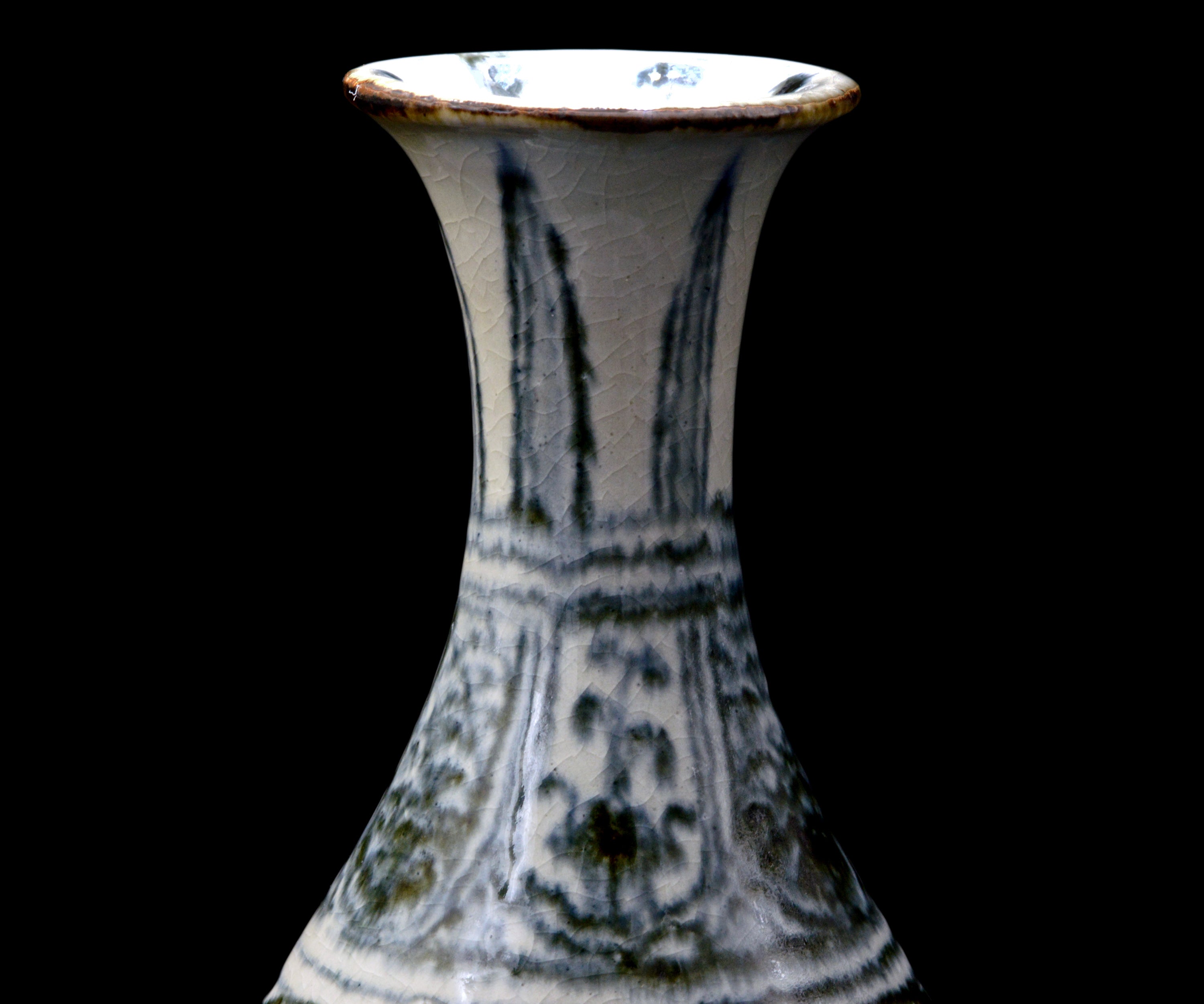 藤田佳三 安南染付花入 – 窯と土～Kama-to-tsuchi～