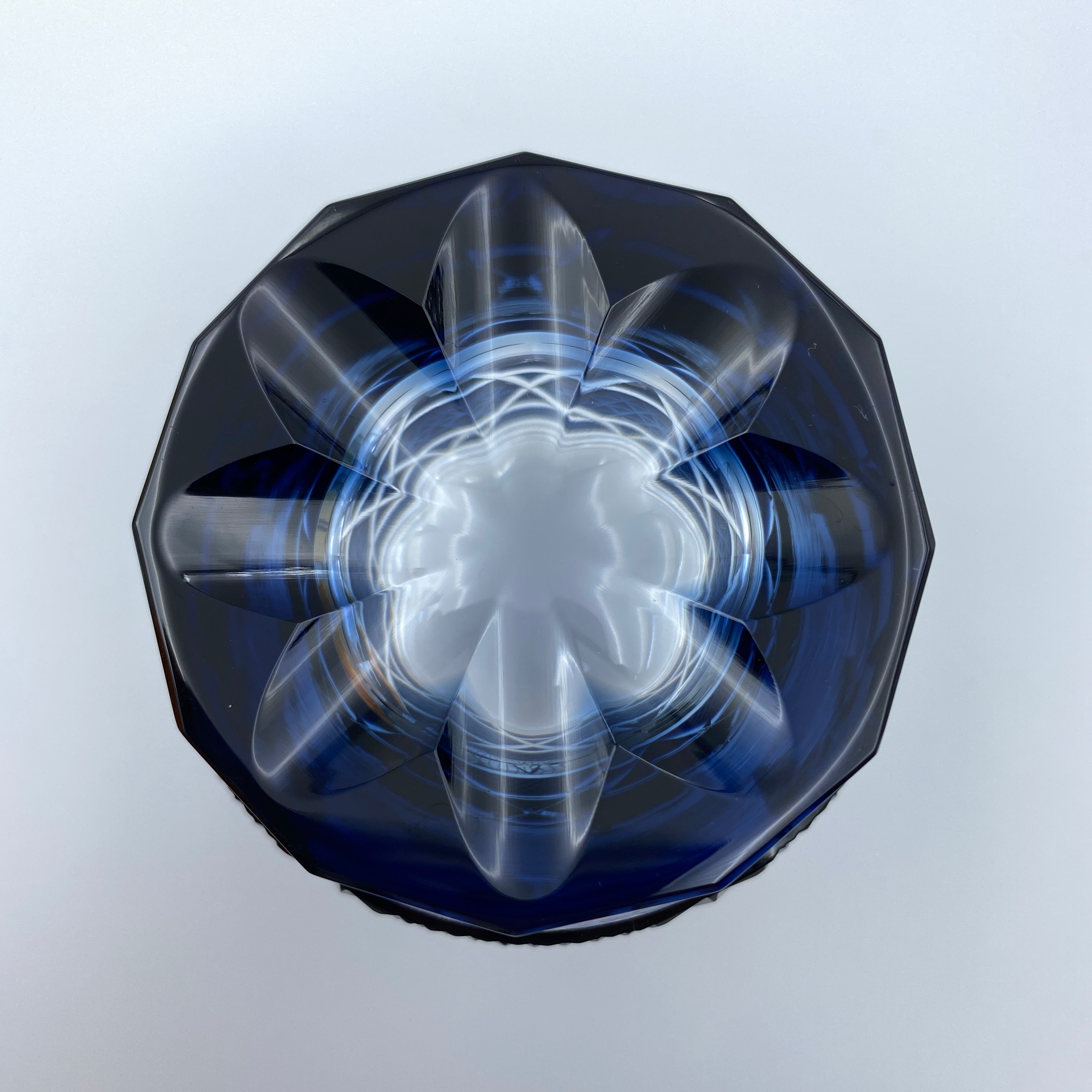 送料無料】薩摩ガラス工芸 作創作 島津薩摩切子色被せガラスオールド