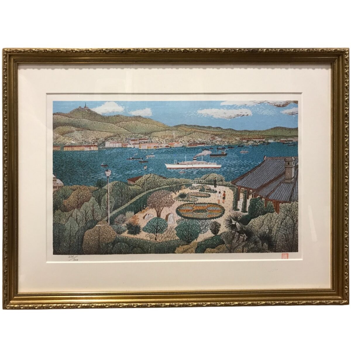 GW特価】山下清 リトグラフ「長崎風景」 山下 清 【長崎風景】限定300