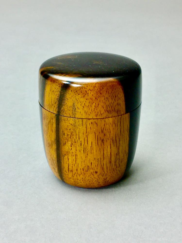 茶道具 天然木 黒柿製 きれいな木目の棗 時代箱 V 8356 【公式通販】