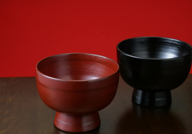 輪島 名工 角偉三郎 合鹿椀 漆器 外根来 2客 輪島 名工 角偉三郎 合鹿