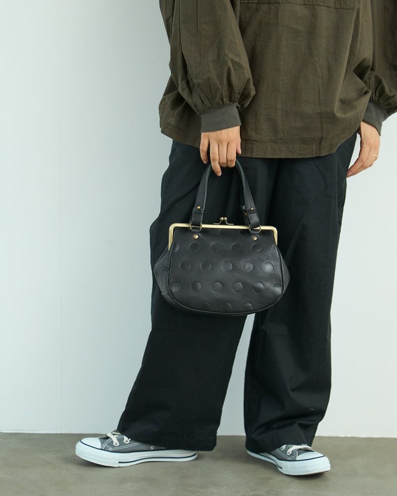 上品に決まる大人の水玉「キャンディ がま口 ミニ ボストンバッグ