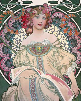 無料壁紙】アルフォンス・ミュシャ「夢想 (1897)」 / Alphonse Maria