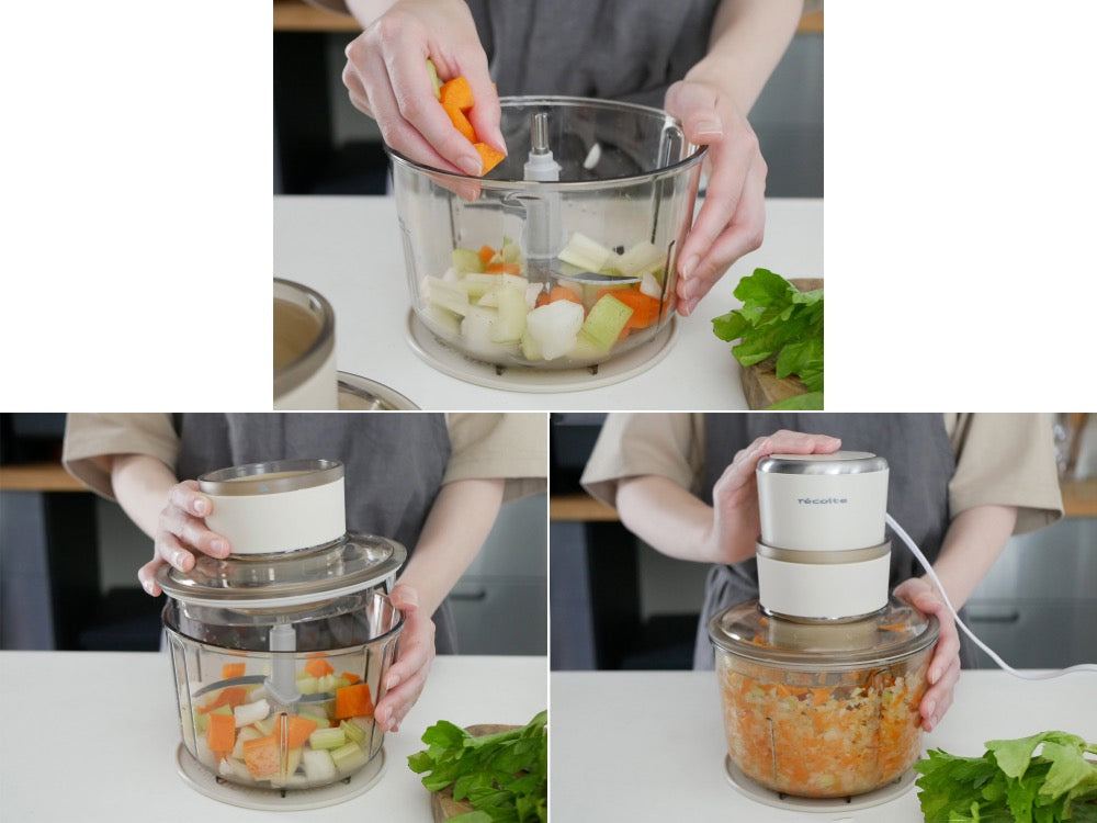 recolte/レコルト＞フードプロセッサーコンボ クリーム ホワイト