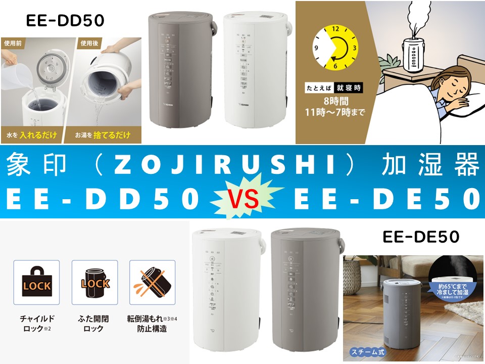 比較】加湿器EE-DD50とEE-DE50の違いを6つの特性別に徹底比較＆口コミ