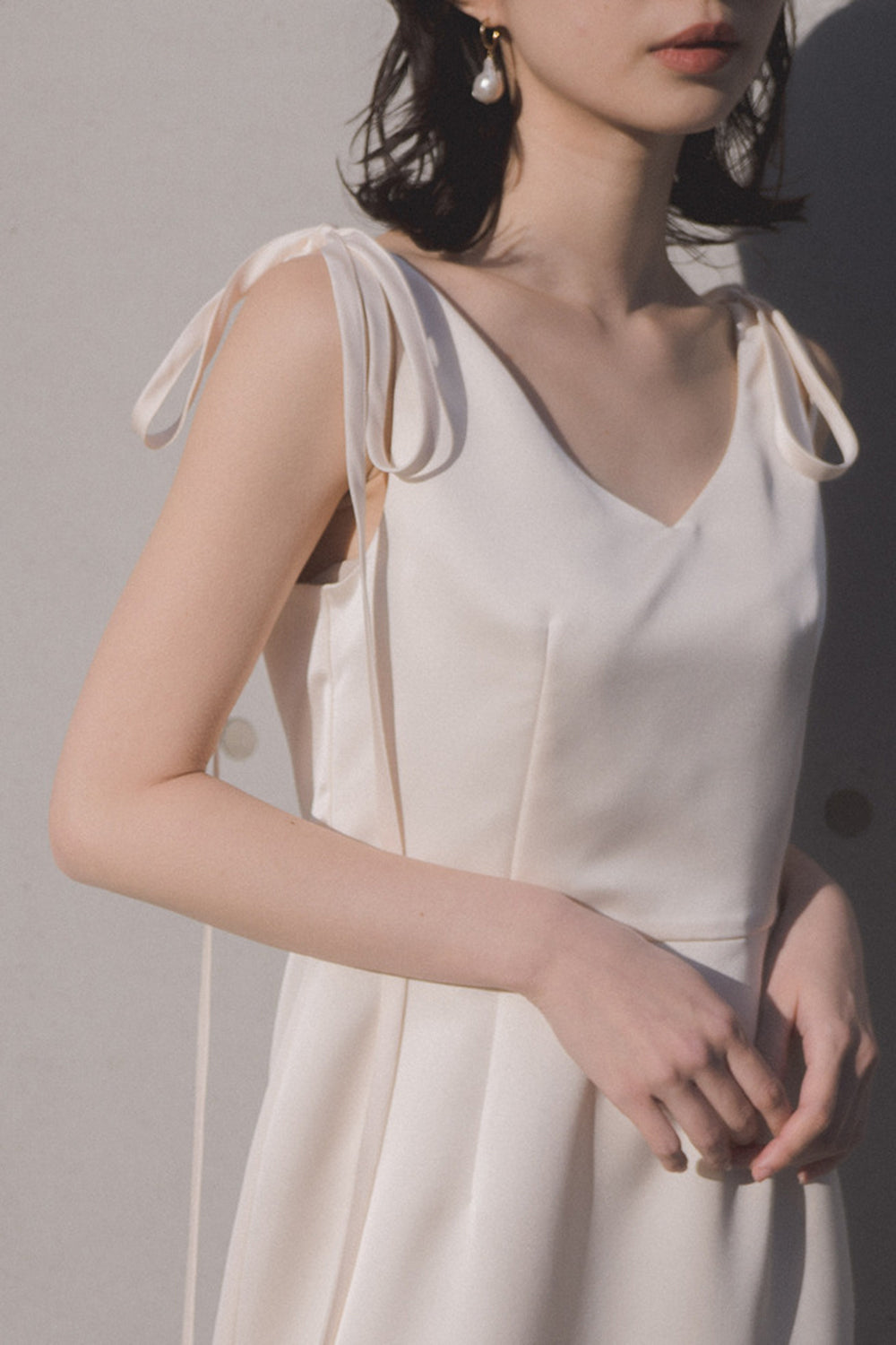 kaene公式オンラインストア サテンリボンドレス / 100855 ホワイト