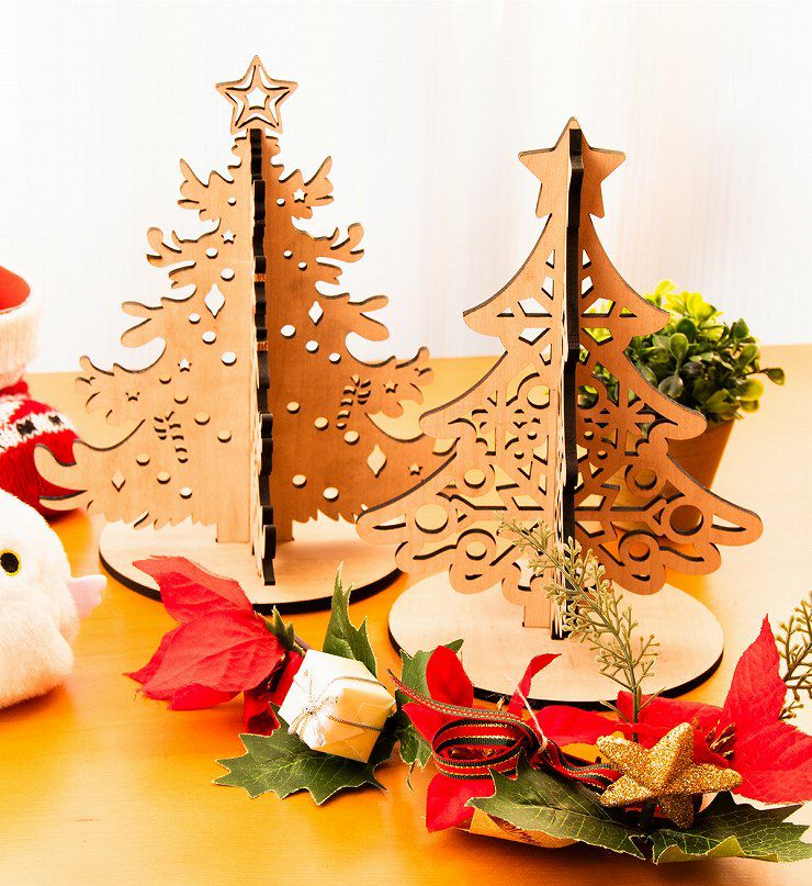 クリスマスツリー 木製 5種類から選べる コンパクト ミニサイズ