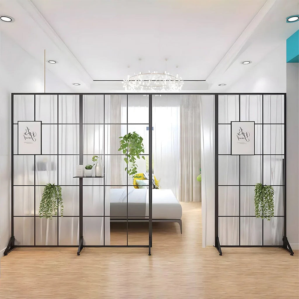 パーテーション 障子屏風 間仕切り リビング アイアン製 焼付塗装 三角