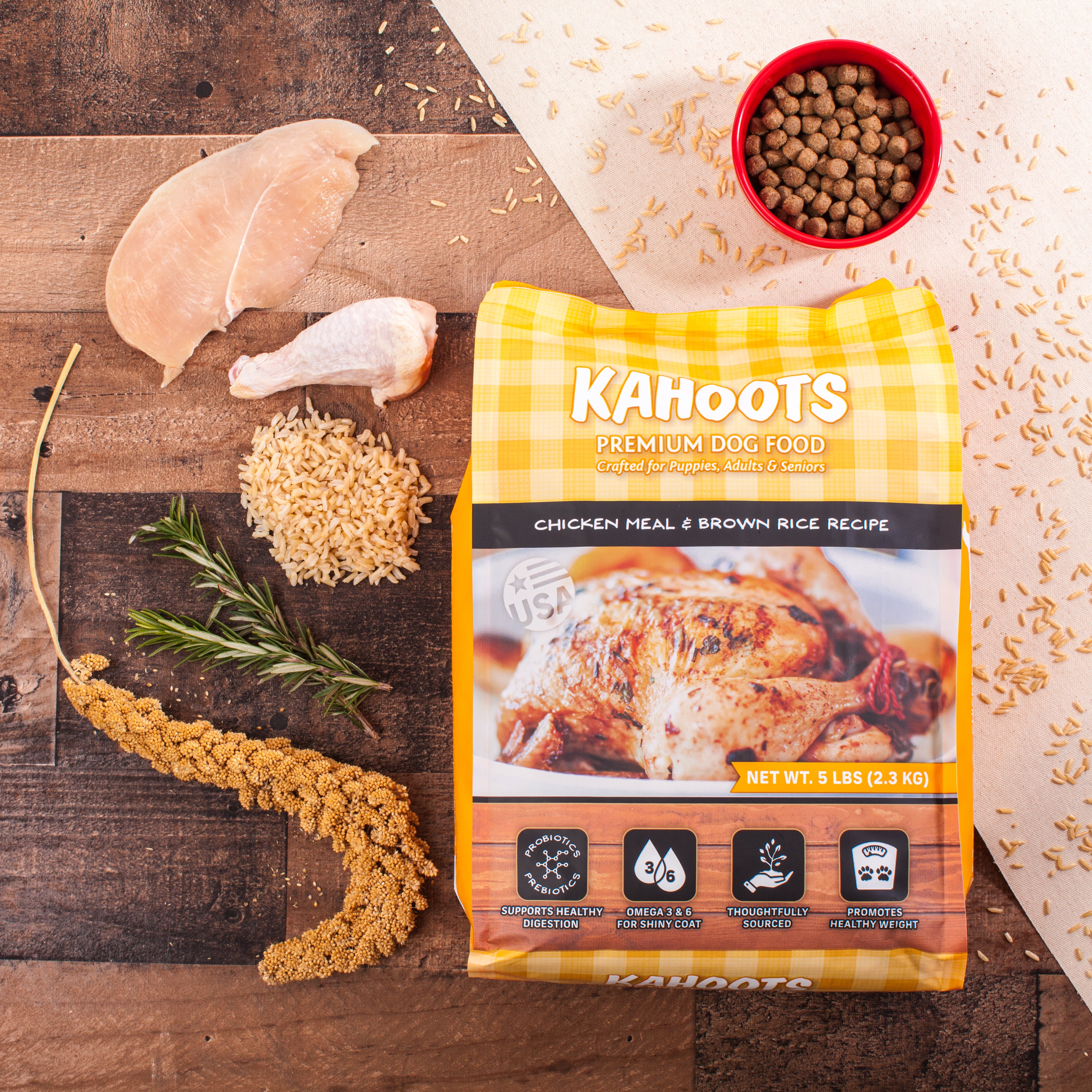 Chicken & Brown Rice Recipe - Dog Food | Kahoots Pet