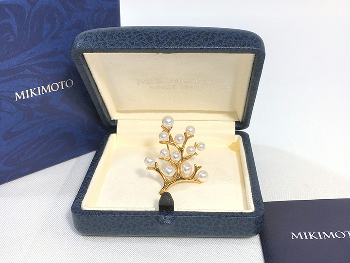 最終値下げ ヴィンテージ 1960年代 銀座ミキモト 6珠 ブローチ ケース