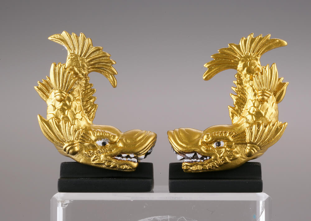 鯱 シャチホコ 古銅製 骨董 アンティーク ミ10 金鯱（名古屋城）｜｜海洋堂