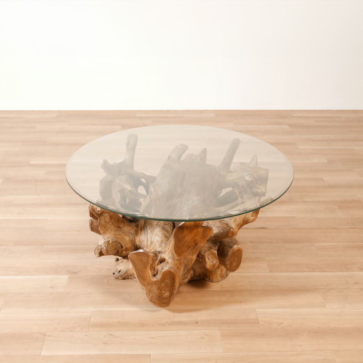 kaja 古木ルーツテーブル（Φ80）(ホワイトカラー) 自然の力強さを