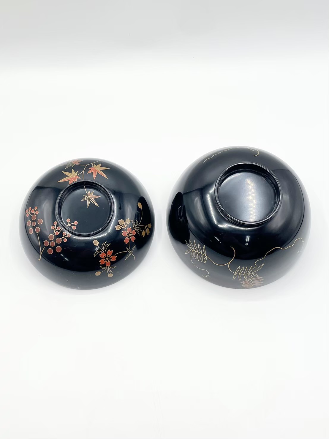 蒔絵師 平安秀雄造 色絵四季草花蒔絵 吸物椀10客組 - kaji's antiques