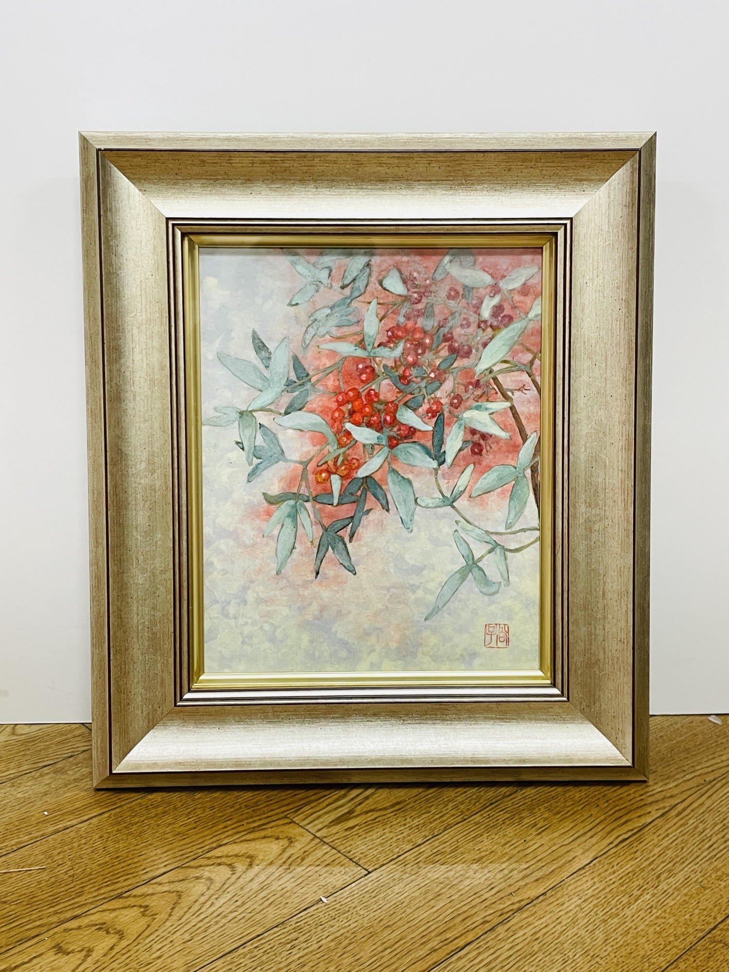 山羽斌士「徒々に」油彩 額装 証明シール 無所属実力派 梅田画廊取扱