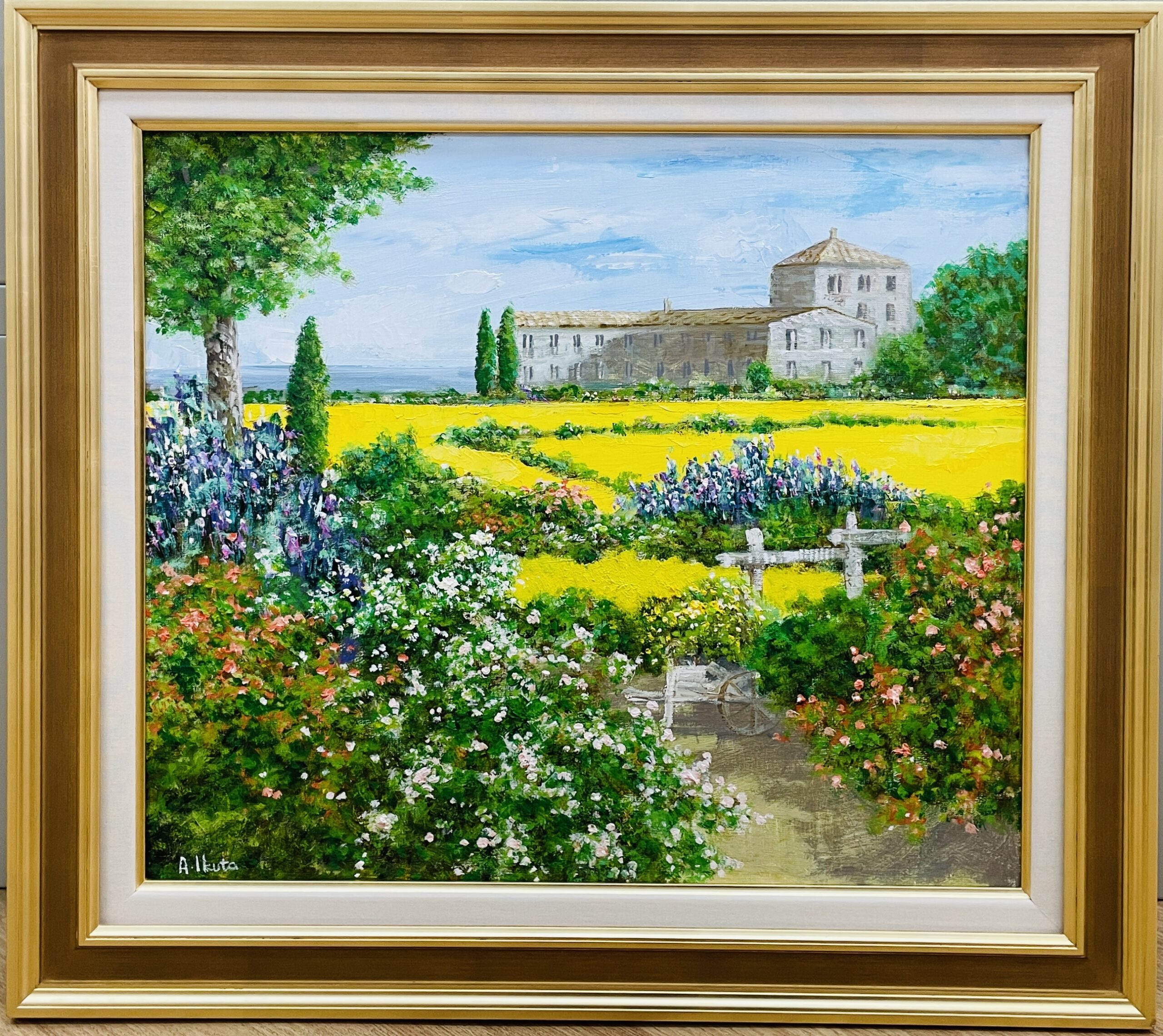 仲田好江『花』油彩画【真作保証】 絵画 - 北海道画廊