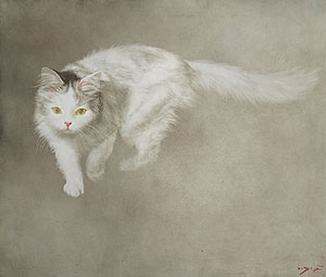 藤井勉「歩(猫)」油彩10号