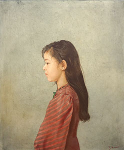 藤井勉「少女像」油彩15号