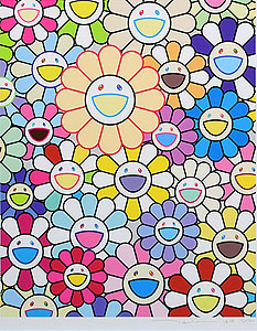 村上隆「お花畑：Field of Flowers」顔料プリント 2020年