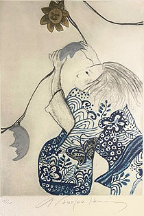 イングリット・フジ子・ヘミング 夏の夕 エッチング 版画