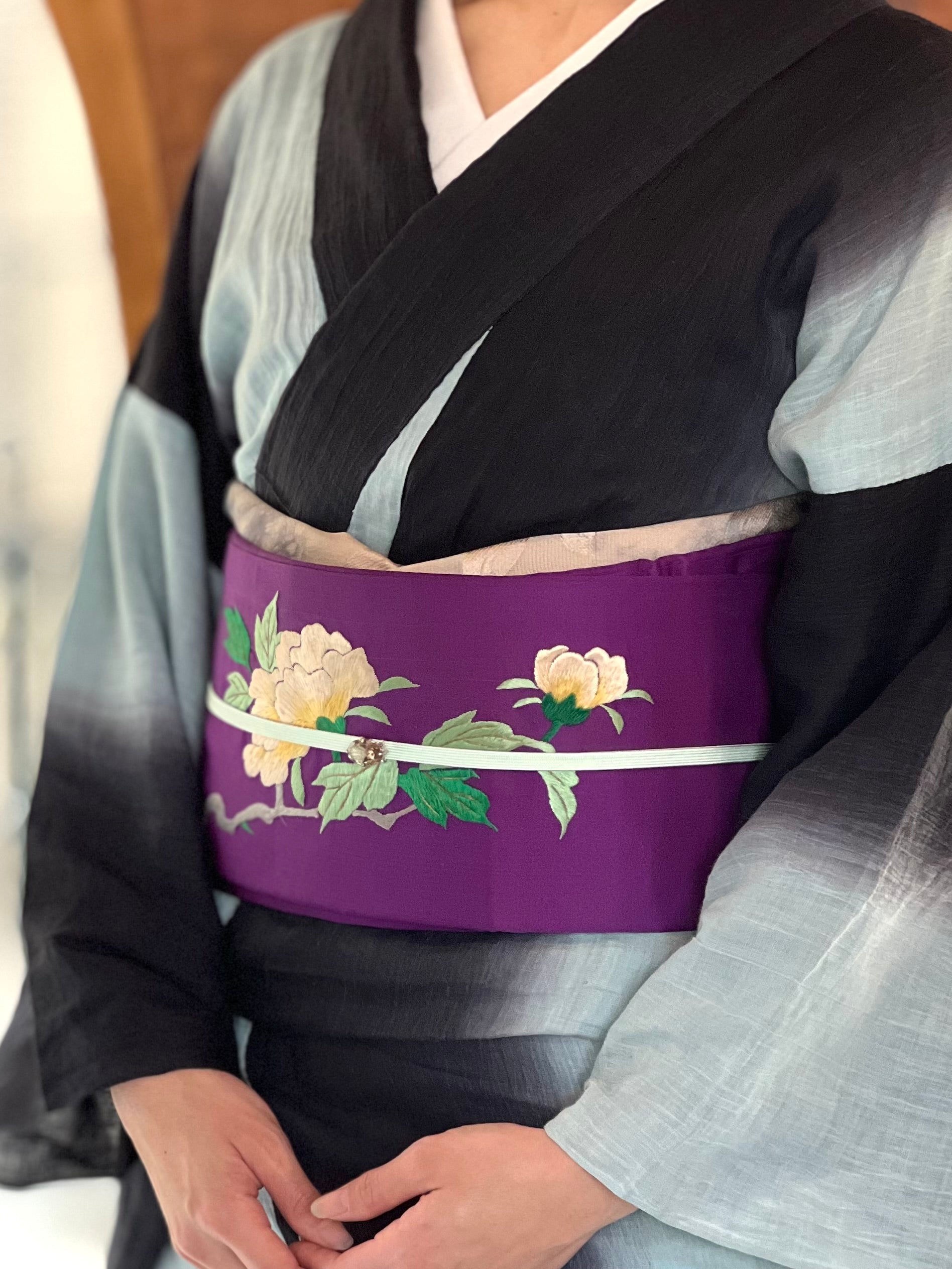 牡丹刺繍（Wing）：アンティーク｜名古屋帯