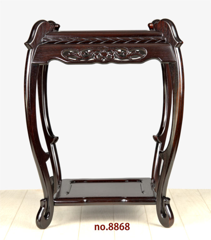 花台: 紫檀 中卓 盆栽台 漆 高さ47cm 大阪唐木指物 no.8868 / 唐木家具