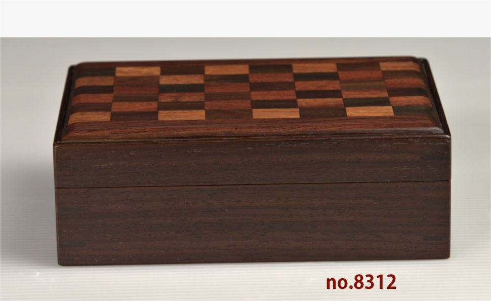 EO634 時代物 唐木長方箱・紫檀長方盒 幅24.4cm 内幅21.4