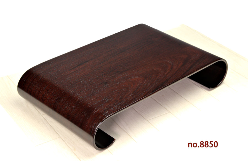 花台: 巻き足花台 花梨 巾44cm 漆仕上げ no.8850 / 唐木家具OSAKA