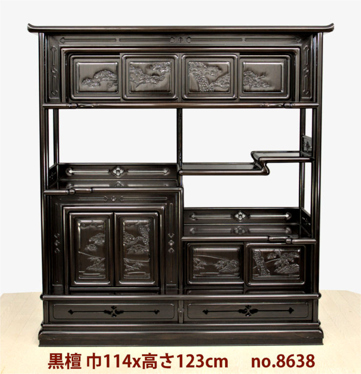 □071201-055□飾り棚□茶棚□紫檀/黒檀□現状□ □071201-055□飾り棚