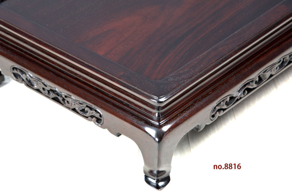 花台: 紫檀 吉勝作 幕彫り 1.8尺 平台 大阪唐木指物 no.8816 / 唐木