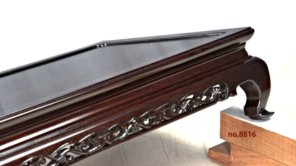 花台: 紫檀 吉勝作 幕彫り 1.8尺 平台 大阪唐木指物 no.8816 / 唐木