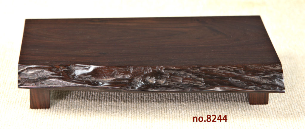 花台: 紫檀自然木 小さい花台 盆栽台 若畑作 巾26.5 大阪唐木指物 no