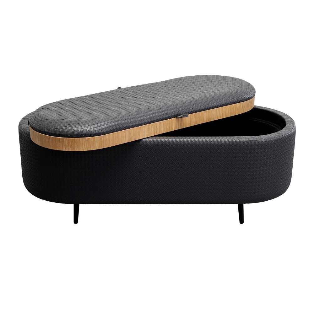 ヴェネツィア ブラック ストレージベンチ - ベンチの通販 ｜【KARE