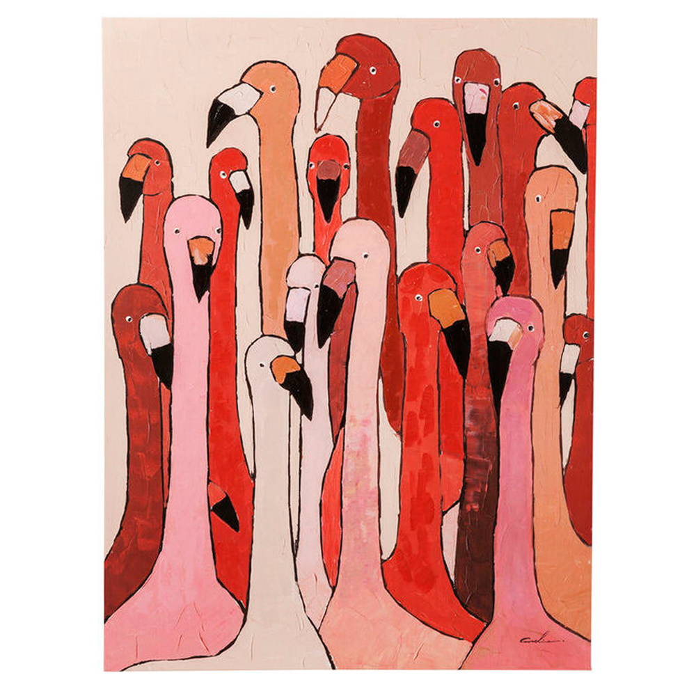 フラミンゴミーティング120x90cm タッチドピクチャー ｜【KARE】ドイツ